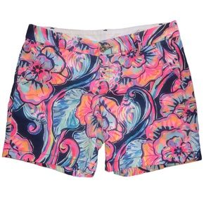 RARE Lilly Pulitzer JAYNE STRETCH Nauti Navy Shorts EUC Sz 6 Inseam 7”
